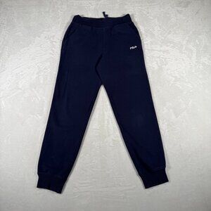 Fila Jogger Men Size S Dark Blue Drawstring Cotton Blend Sweatpants Activewear